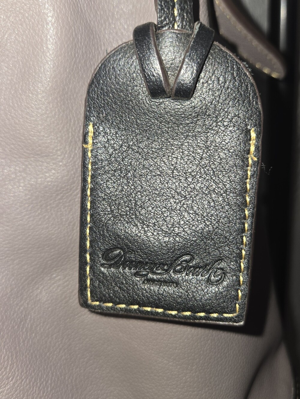 Dooney & Bourke Taupe and Black Leather Hobo Shoulder Bag - Picture 3 of 14